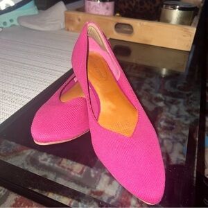 Corso Como Julia Knit  Fuchsia Fest Hot Pink Slip On Pointed Toe Flats Size 8.5M